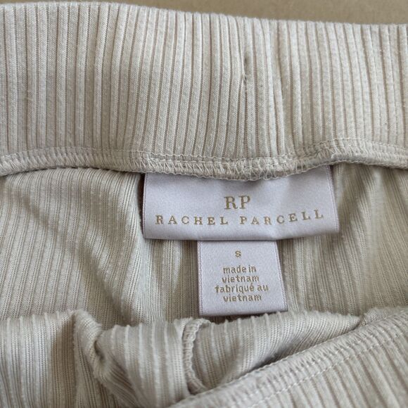 Rachel Parcell Lounge Pants Small Ivory Ribbed Wide Leg comfy aesthetic - Picture 2 of 8